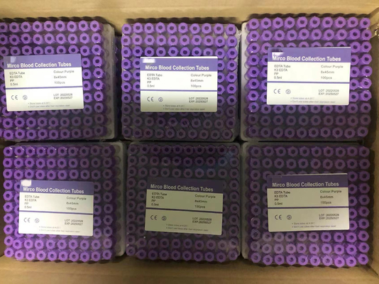Lavender Small EDTA Tubes Micro Non Vacuum Edta 0.5 Ml For Pediatric Test