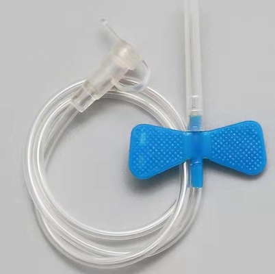 Two Winged Soft Blue Blood Collection Butterfly Needle 23G EO Gas Sterilization