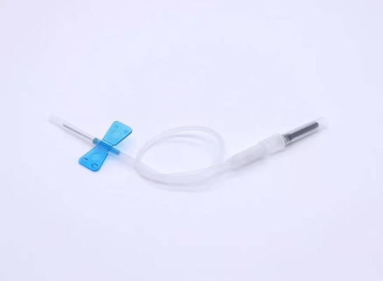 Two Winged Soft Blue Blood Collection Butterfly Needle 23G EO Gas Sterilization