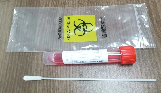 Red Cap 10ml Specimen Swab Transport Tube With 3ml Solution