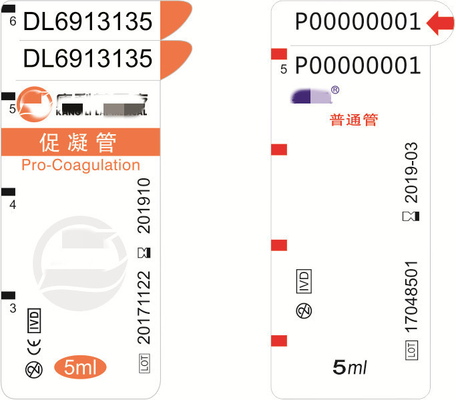 50-60mic PRP Blood Tube Labels Medical Label Stickers 10000pcs/Roll