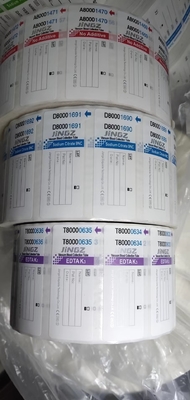 Packaging In Rolls Medical Label According To Tube Color For Simplified Identification