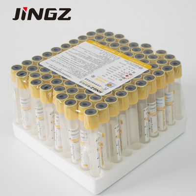 Yellow Cap Gel Clot Activator Tube 16*100mm Blood Collection Vacuum
