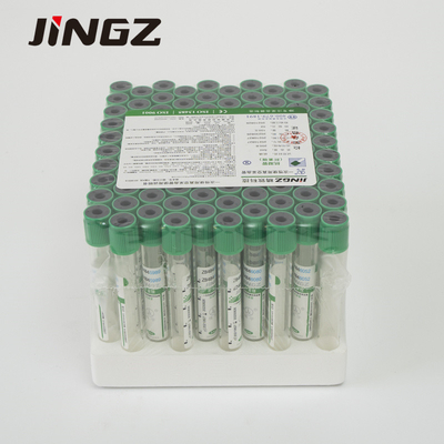 2-5ml Glass Plastic Blood Sample Collection Tube Green Lithium Heparin Vacuum