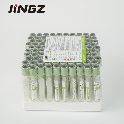 ISO9001 Light Green Cap Blood Sample Collection Tube 13×75mm