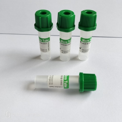 8*45mm Lithium Heparin Mini Tubes Green Micro Non Vacuum Tube With Pipe