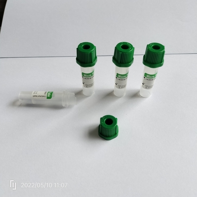 8*45mm Lithium Heparin Mini Tubes Green Micro Non Vacuum Tube With Pipe