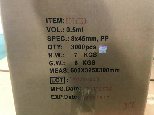 Non Vacuum Micro EDTA Tubes Pediatric micros PP 0.25ml
