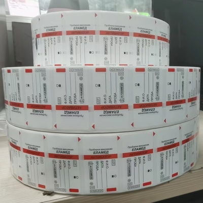 Self Adhesive Blood Tube Labels Polypropylene Film Lab Tube Labels