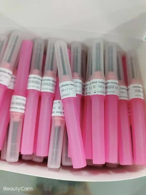 18G Pink Pen Type Blood Collection Needle Multi Sample EO Gas Sterilization