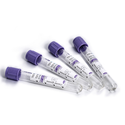 K3/K2 EDTA Tube Lavender Cap Vacuum Blood Collection Tube 0.5-10ml Glass Plastic
