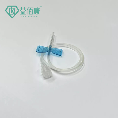 Disposable 23 Gauge Butterfly Needle For Blood Draw Blue Scalp Vein Needle