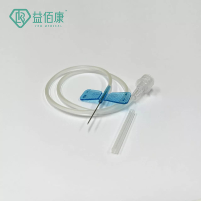 Disposable 23 Gauge Butterfly Needle For Blood Draw Blue Scalp Vein Needle