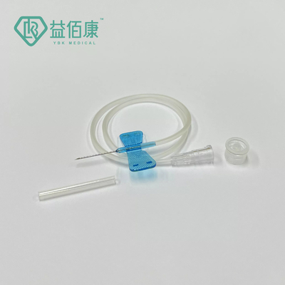 Disposable 23 Gauge Butterfly Needle For Blood Draw Blue Scalp Vein Needle