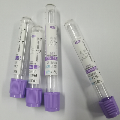 2ml K2 EDTA Vial Glass Plastic Purple Top Blood Collection Tube CE Mark