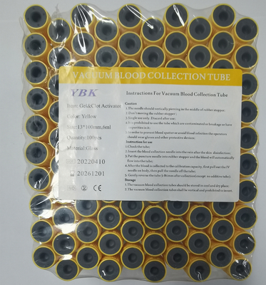 Medical 4ml Gel Clot Activator Tube Vacuum Blood Collection Bottles13*75mm
