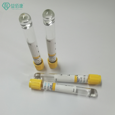 Yellow Cap Gel Clot Activator Tube 16*100mm Blood Collection Vacuum