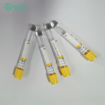 Yellow Cap Gel Clot Activator Tube 16*100mm Blood Collection Vacuum