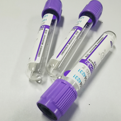 Purple Cap Vacuum EDTA Blood Collection Tube K3 EDTA 3.2mg/ml Plastic Test Tube