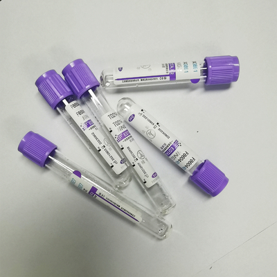 13*75mm K3 EDTA Blood Collection Tube Lavender Top Vacuum