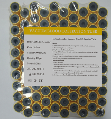4ml 5ml 6ml 8ml Glass Gel Test Gel Clot Activator Tube Vacuum 13*100mm