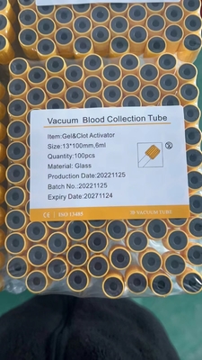 4ml 5ml 6ml 8ml Glass Gel Test Gel Clot Activator Tube Vacuum 13*100mm