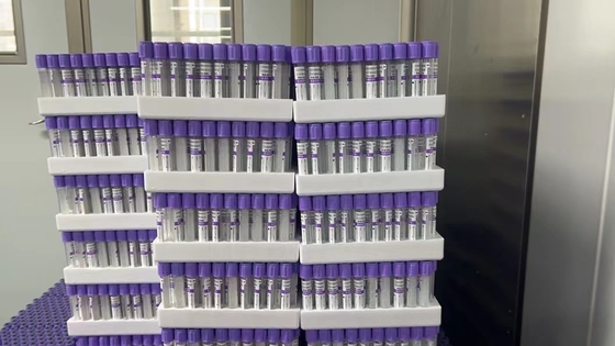Lavender Cap Vacuum Blood Collection K3 K2 EDTA Tube Glass Plastic 0.5-10ml
