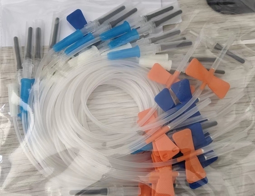 Sterile Venous Blood Collection Needles Scalp Vein Sets Blue 23G Medical Grade