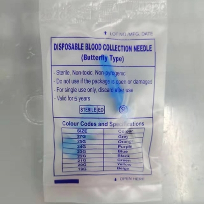 Sterile Venous Blood Collection Needles Scalp Vein Sets Blue 23G Medical Grade