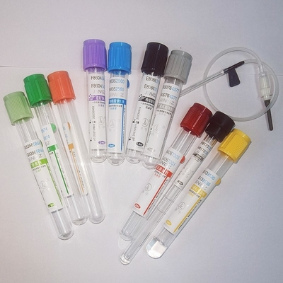 Vacuum Blood Sample Collection Tubes with Red Yellow Green Blue Black Purple Color