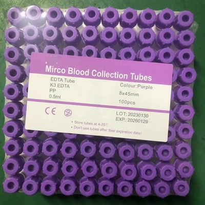 8*45mm Pediatric Blood Collection Mini Plain Tube For Lab