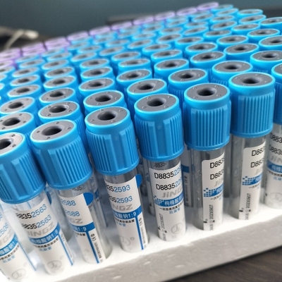 Light Blue Sodium Citrate Blood Collection Tube With Glass - 13 X 75 Mm