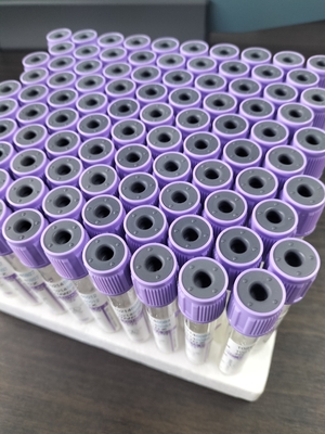 Plastic And Glass 13*100mm Purple Cap Blood Test Tube With Press Cap Closure