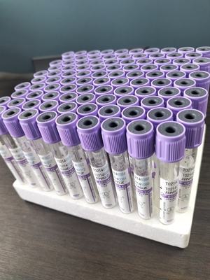 Plastic And Glass 13*100mm Purple Cap Blood Test Tube With Press Cap Closure