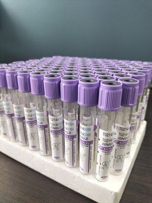 Glass K2 EDTA Tube for 1ml-10ml Capacity with Purple Tube Label Color in Glass Material