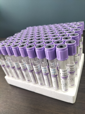 CE Approved K2 EDTA Tube Purple top cap medical blood collection tube Type 1ml-10ml