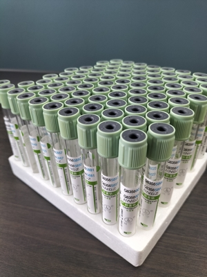 Medical Blood Collection Tube 2ml-10ml Light Green Cap Blood Test Tube With Press Cap