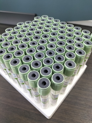 Medical Blood Collection Tube 2ml-10ml Light Green Cap Blood Test Tube With Press Cap