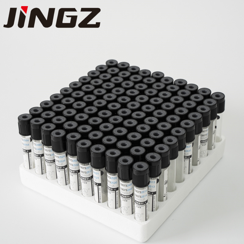 Black Cap 1.6ml 1.28ml Sodium Citrate 3.8% ESR Tube Blood Test Tube
