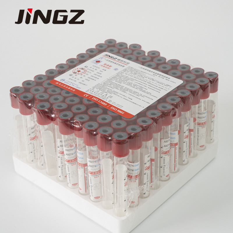 CE Approved Red Top No Additive Plain Tube Vacuum Blood Sample Collection Tube According Vacuum