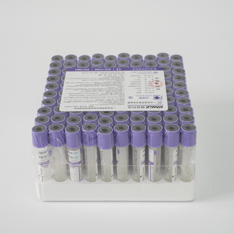 Factory Hot Sales Purple Cap EDTA K3 Blood Collection Tubes Medical Vocuum Test Tube 2ml3ml5ml