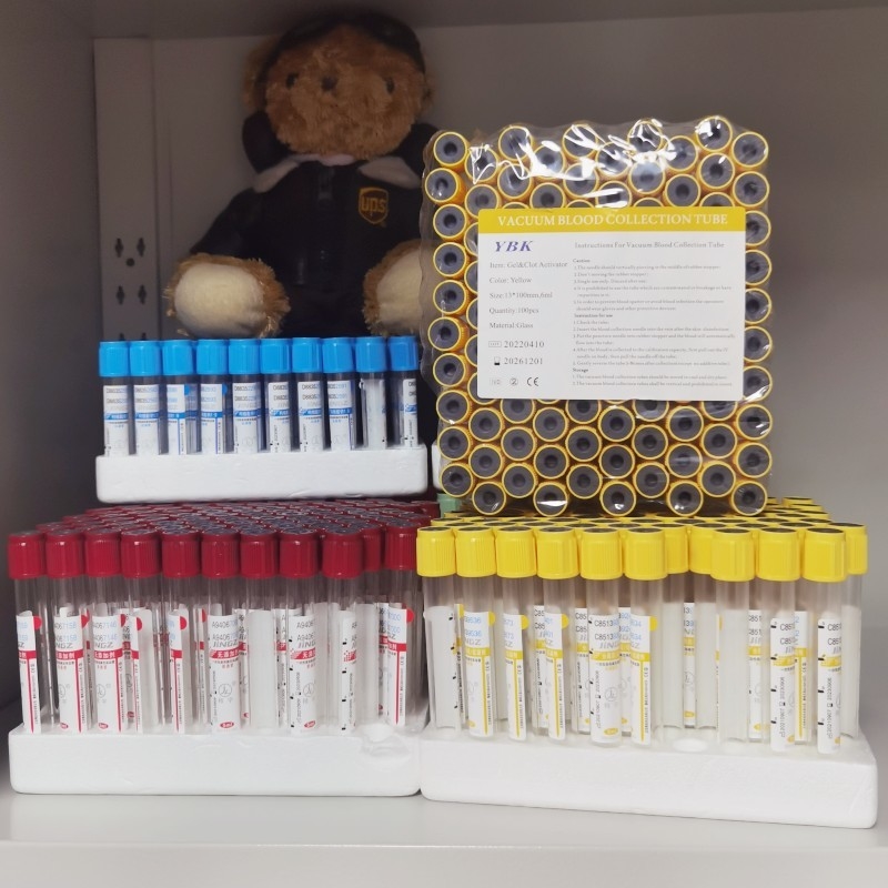 OEM 100pcs/Rack Blood Test Bottle Addictive Clot Activator/Sodium Citrate/Heparin/Fluoride