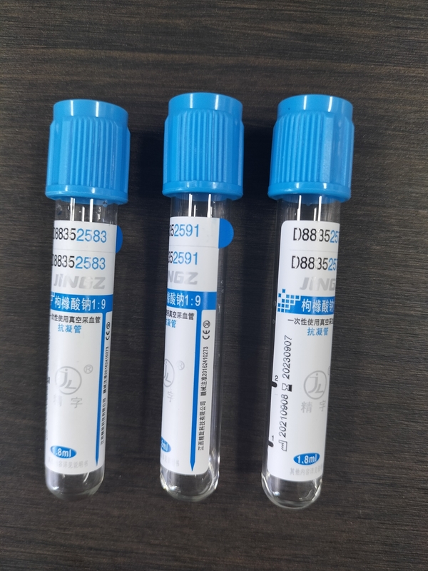 Laboratory Test Sodium Citrate Vacuum Blood Collection PT Tube With Blue Top