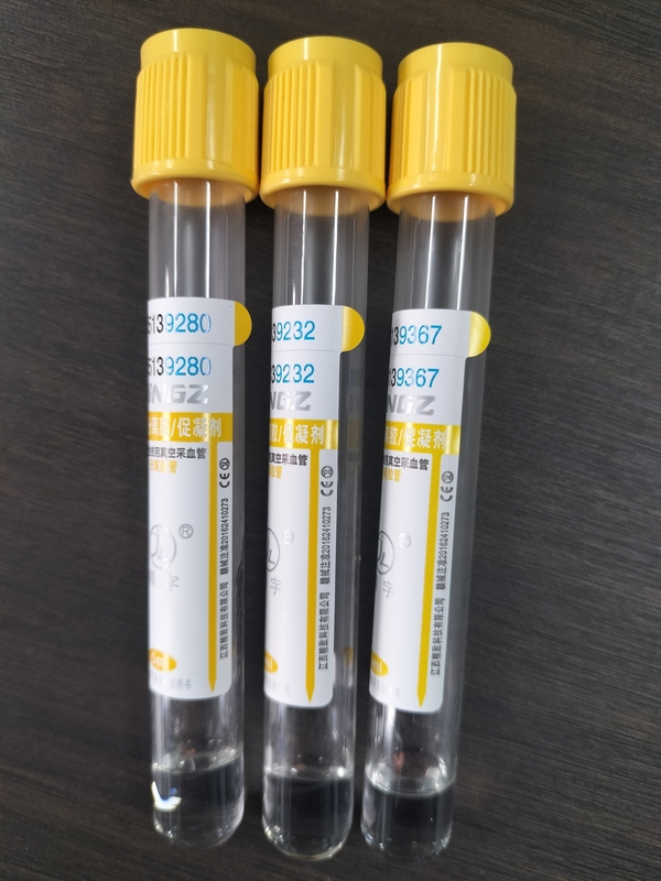Medical Yellow Gel Tube For Clinical Laboratories Gel Clot Activator Blood Collection Tube