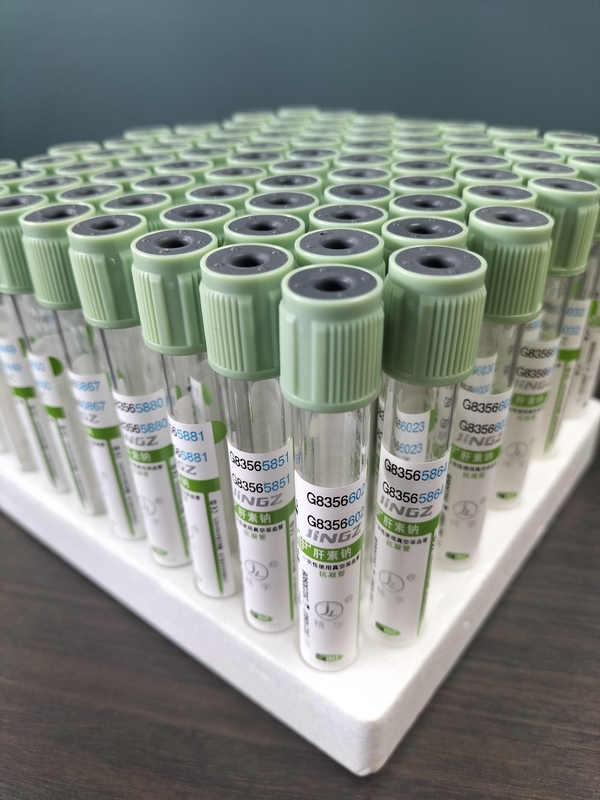 Medical Blood Collection Tube 2ml-10ml Light Green Cap Blood Test Tube With Press Cap